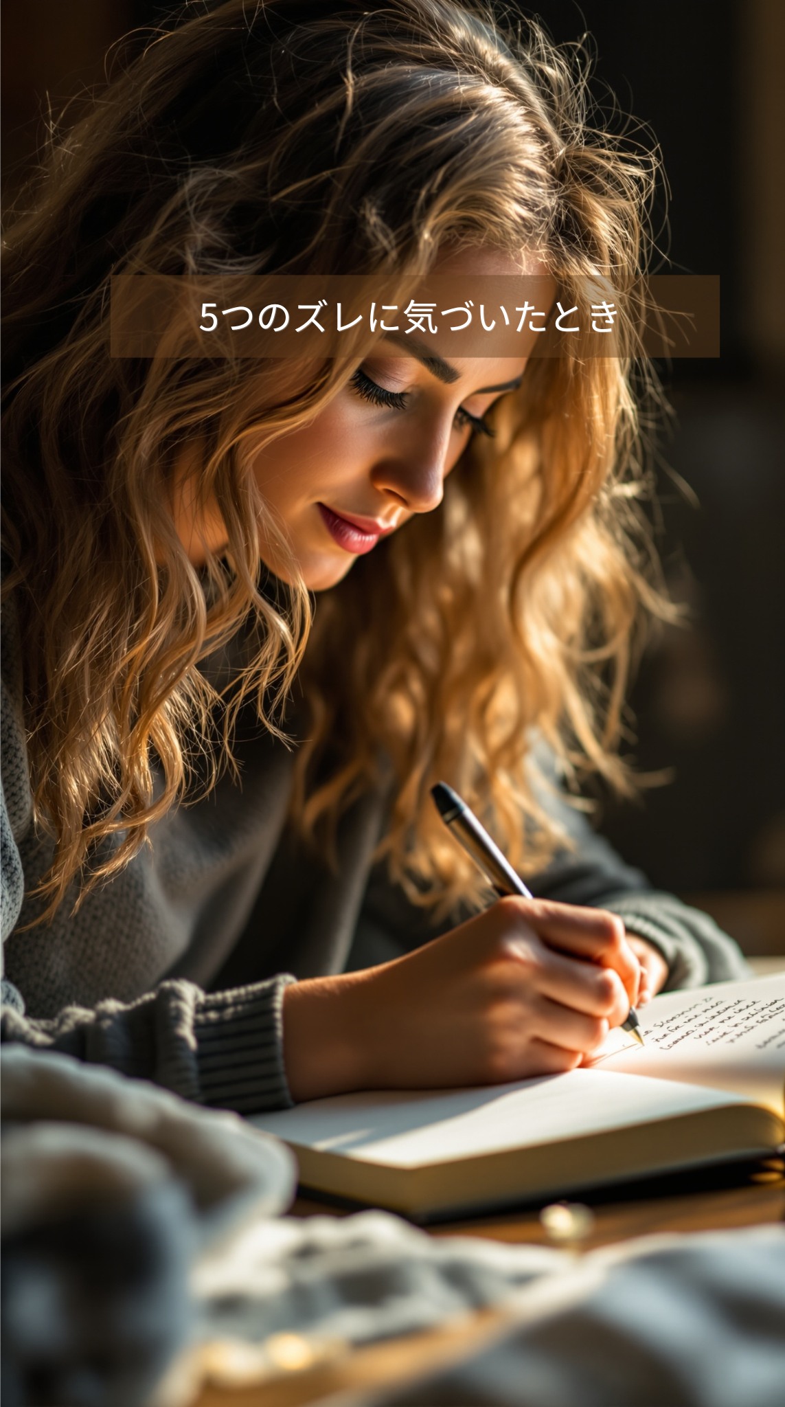 気づきをノートに書き込む女性